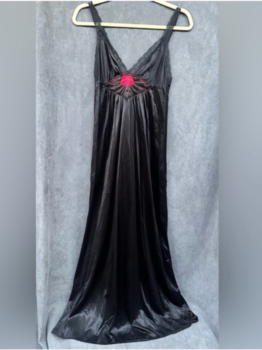 Vintage black nightgown lingerie Texsheen Sz small